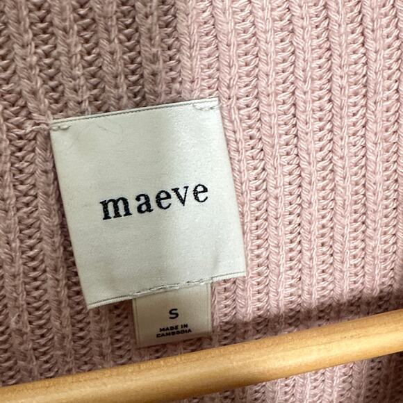 ANTHROPOLOGIE x MAEVE The Katey Mock-Neck Bell-Sleeve Sweater Pink Sz S {3V27} - Picture 6 of 8